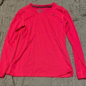 Nike brand hot pink long sleeve athletic wear size small